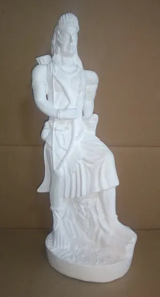Escultura Oxossi Orixá do Candomblé Imagem Oxosse Gesso Cru