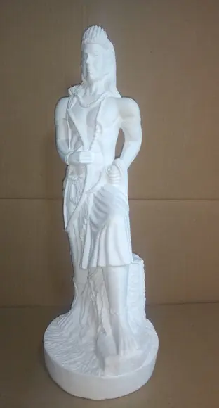 Escultura Oxossi Orixá do Candomblé Imagem Oxosse Gesso Cru