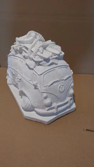 Escultura Perua Kombi Surfista Decoração ou Cofre p/ Moedas