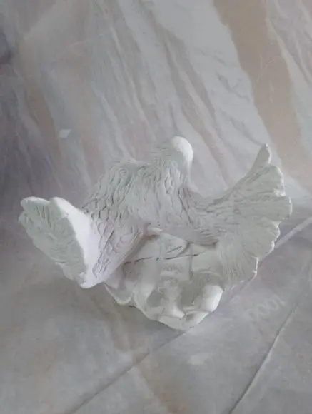 Escultura Pomba e Pombo Leque para Pintar em Gesso