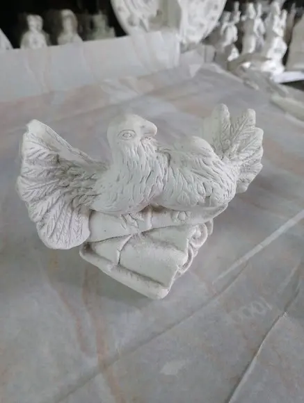 Escultura Pomba e Pombo Leque para Pintar em Gesso