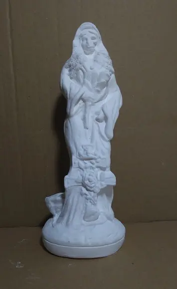 Escultura Pomba Gira Rosa Caveira em Gesso Cru para Pintar