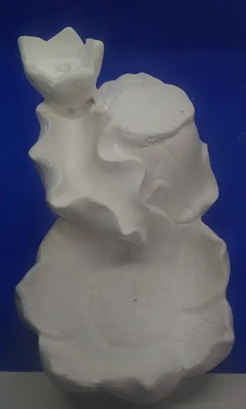 Escultura Porta Incenso Cachoeira Flor Pintar em Gesso Cru