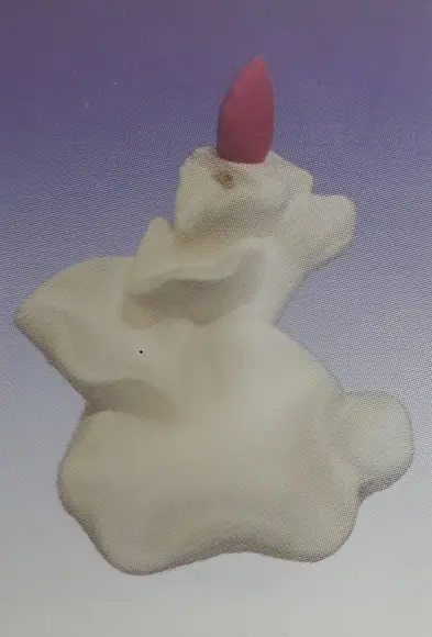 Escultura Porta Incenso Cachoeira Flor Pintar em Gesso Cru