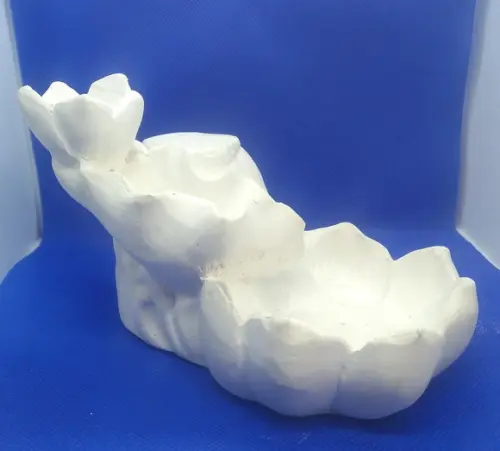 Escultura Porta Incenso Cachoeira Flor Pintar em Gesso Cru