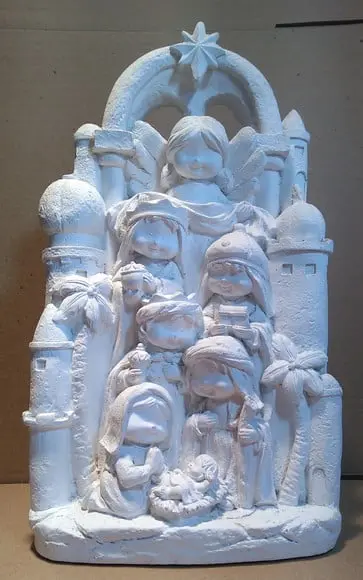 Escultura Presépio Mexicano Pode Pendurar na Parede ou em Pé