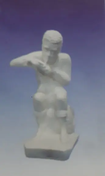 Escultura Preto Velho Imagem sem Nome para Batizar Gesso Cru