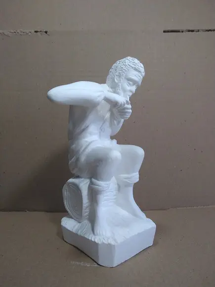 Escultura Preto Velho Imagem sem Nome para Batizar Gesso Cru