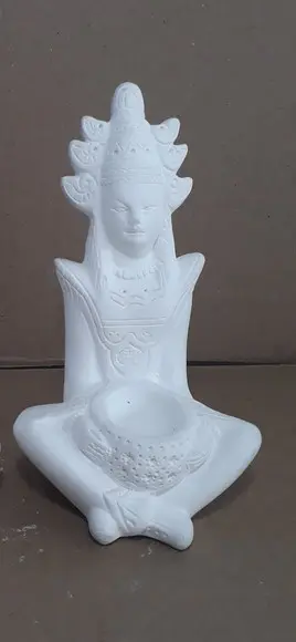 Escultura Rainha Hindu Imagem em Gesso Cru para Pintar