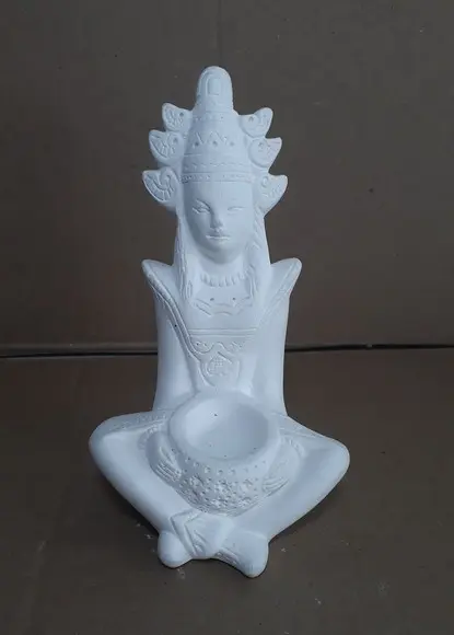 Escultura Rainha Hindu Imagem em Gesso Cru para Pintar