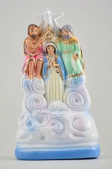 Escultura Sagrada Família Imagem em Gesso Natural 100% Puro