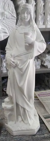 Escultura Santa Barbara Imagem em Gesso Cru para Pintar