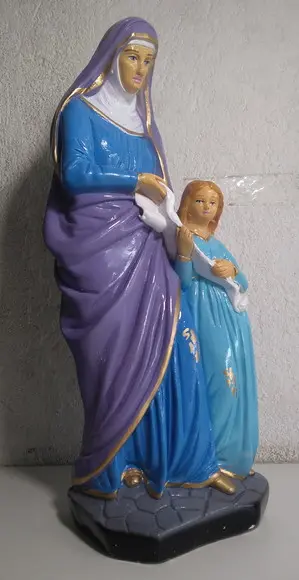 Escultura Santa Ana Estatua Católica Imagem em Gesso 40 cm