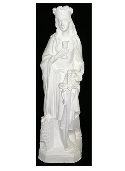 Escultura Santa Barbara em Gesso Cru para Pintar