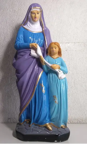 Escultura Santa Ana Estatua Católica Imagem em Gesso 40 cm