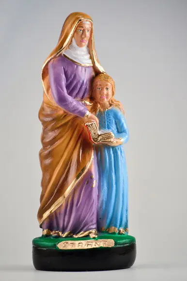 Escultura Santa Ana Estatua Católica Imagem em Gesso 40 cm