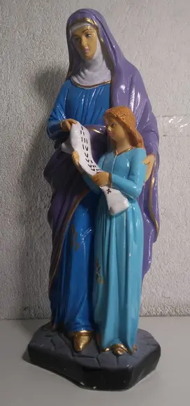 Escultura Santa Ana Estatua Católica Imagem em Gesso 40 cm