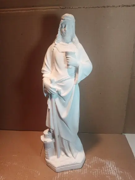 Escultura Santa Barbara Imagem em Gesso Cru para Pintar