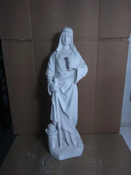 Escultura Santa Barbara Imagem em Gesso Cru para Pintar