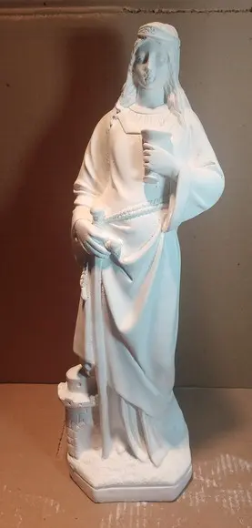 Escultura Santa Barbara Imagem em Gesso Cru para Pintar
