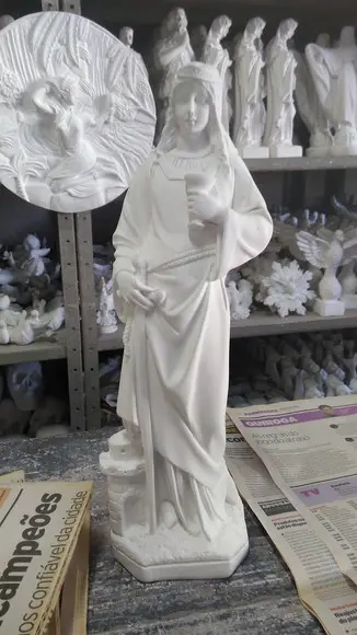Escultura Santa Barbara Imagem em Gesso Cru para Pintar