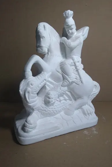 Escultura São Jorge em Gesso Cru para Pintar