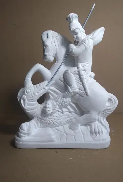 Escultura São Jorge em Gesso Cru para Pintar