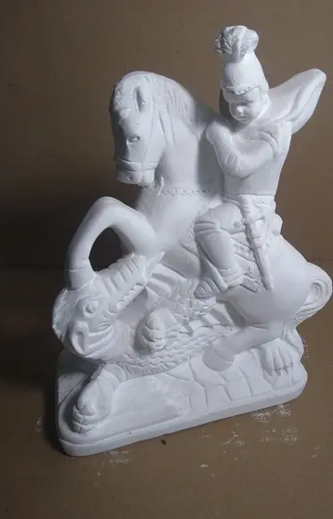 Escultura São Jorge em Gesso Cru para Pintar