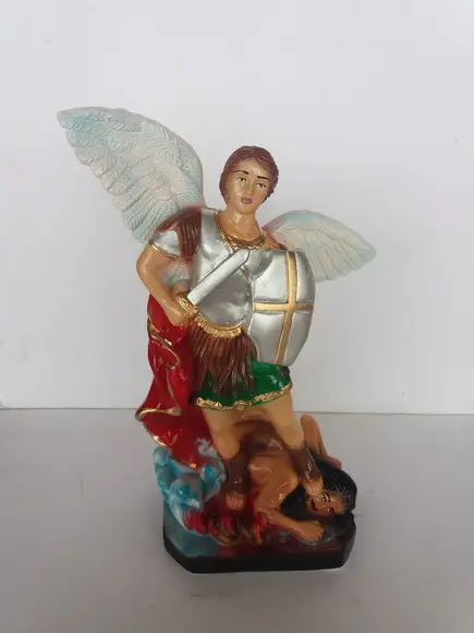 Escultura São Miguel Arcanjo Imagem Anjo São Migue Puro 28cm