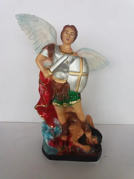 Escultura São Miguel Arcanjo Imagem Anjo São Migue Puro 28cm