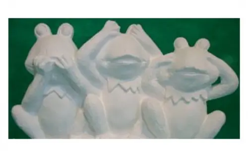 Escultura Sapos Cego Surdo e Mudo para Pintar