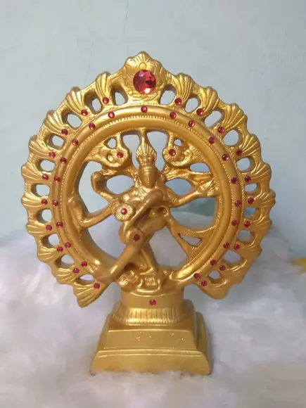 Escultura Shiva Imagem Shiva de Roda com Pedraria Especial