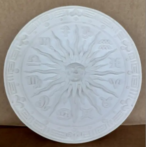 Escultura Sol do Signo de Parede Imagem para Pintar em Gesso