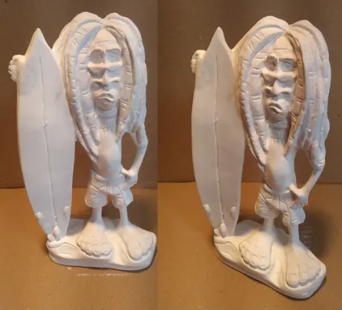 Escultura Surfista com Prancha Bob Marley Reggae Rasta Surf