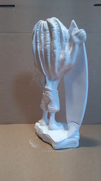 Escultura Surfista com Prancha Bob Marley Reggae Rasta Surf