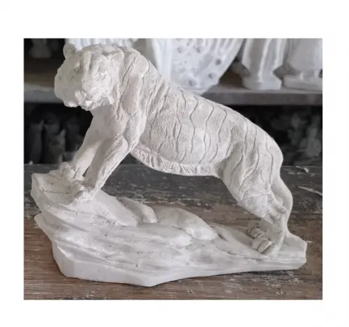 Escultura Tigre Bengala em Gesso Cru para Pintar