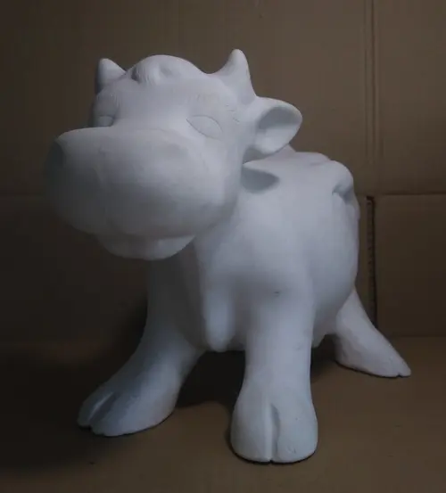 Escultura Vaca Mimosa em Gesso Cru para Pintar Como Desejar