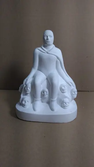 Exu 7 Caveiras Imagem Exu 7 Caveira Sentado Escultura Gesso