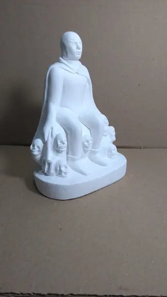 Exu 7 Caveiras Imagem Exu 7 Caveira Sentado Escultura Gesso