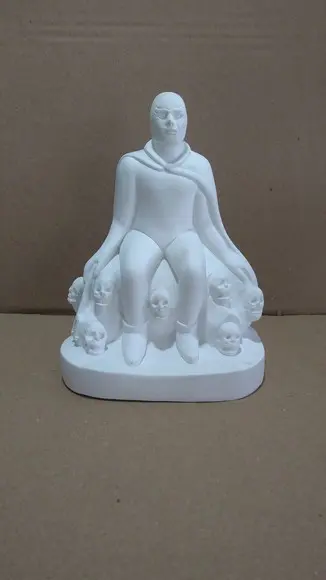 Exu 7 Caveiras Imagem Exu 7 Caveira Sentado Escultura Gesso