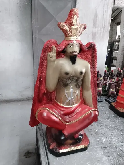 Exu Belzebu Imagem Belzebu Bafomé Baphomet Grande 60cm