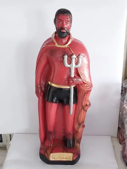 Exu Meia Noite Imagem Exu Meia Noite Vermelho Grande C/40cm