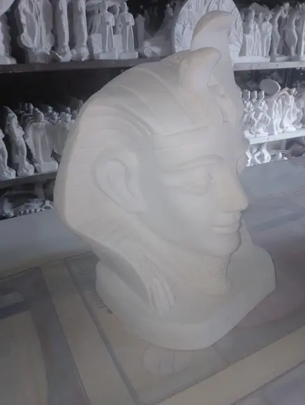 Faraó Busto Faraó Escultura em Gesso Cru Grande