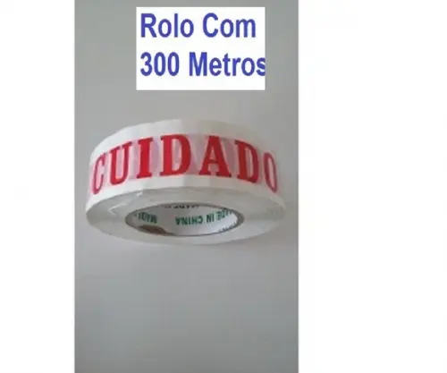 Fita Adesiva Cuidado Frágil rolo grande c/Mais De 300 Metros