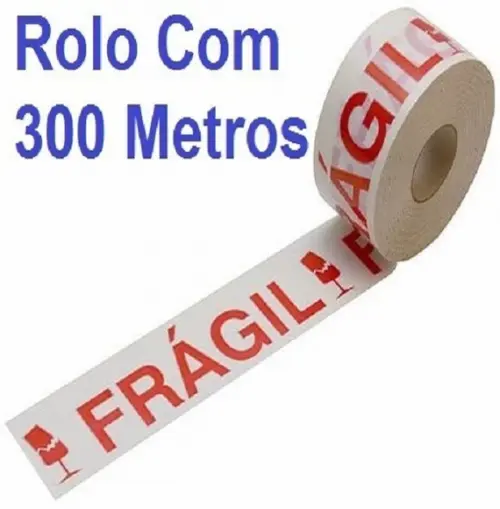Fita Cuidado Frágil Rolo Grande c/mais de 300 Metros Kit C/4