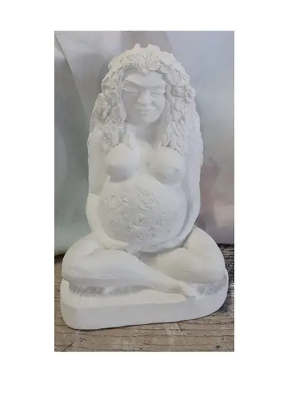 Gaia Imagem Deusa Gaia Escultura em Gesso Cru