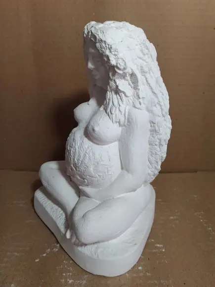 Gaia Imagem Deusa Gaia Escultura em Gesso Cru