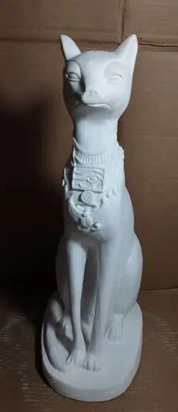 Gato Horus Imagem Gato Egípcio Horus Escultura em Gesso Cru