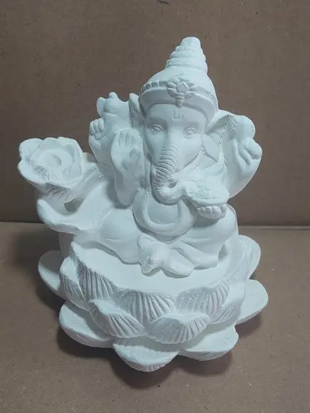 Ganesha c/ Local de Colocar Incenso Imagem Ganesha Gesso Cru