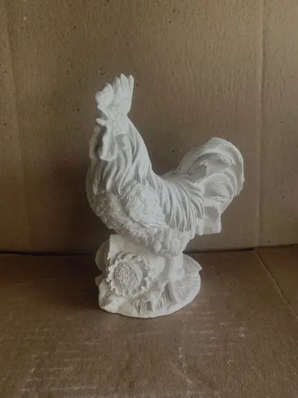 Galo Girassol Imagem Galo em Gesso Cru